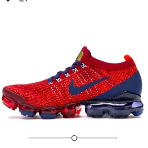 *SOLD* Size 9.5 Men’s Nike Air | Vapormax Flyknit 3, Noble Red Blue Void